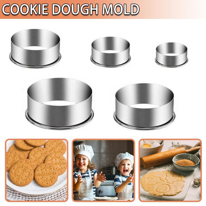 

PDTO 5шт. Набор формочек для печенья из нержавеющей стали, круглые формы для выпечки печенья