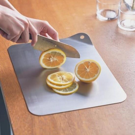 TETSUNAGI Pure Titanium Cutting Board LIFT 1mm Thickness Antibacterial Resistant Odors Color Transfer Dishwasher Safe Lightweight Easy Design Made X
