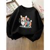 Girls' Stylish Casual Print Sweatshirt with a Round Neck