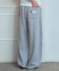 Loginaenloji Heart Logo Back Point Curved Sweat Pants Gray
