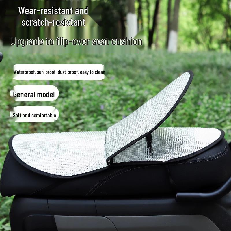 Universal Waterproof Motorcycle EV Seat Cushion with Sun Protection & Heat Insulation