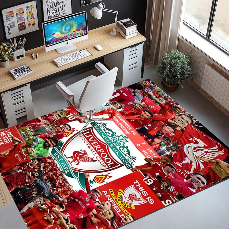 Alfombra con Patrón del Liverpool F.C., Felpudo Interior/Exterior, para Picnic, Sala de Juegos, Dormitorio, Oficina, Sala de Estar, Alfombra Decorativa para el Hogar, Regalo de Cumpleaños