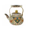 2.5 L Enamel Tea Kettle Easy To Clean 2.5L Water Boiling Pot Floral Stovetop Kettle No Whistling Bohemian Design Coffee Pot