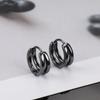New Stainless Steel Hoop Earrings Punk Multilayer Round Double Hoop Hip Hop Earrings Pierced Stud Earrings Men Earrings