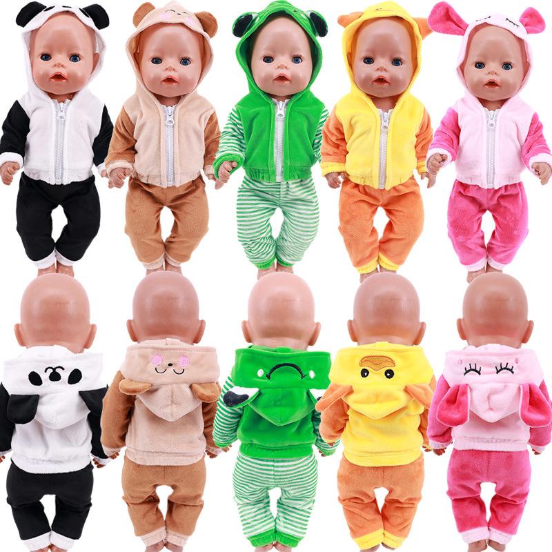 18-inch American Doll Clothes Plush Clothes Animal Suit Duck Panda Giraffe