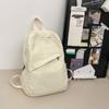 Canvas Backpack Women's Large Capacity Solid Color Student Schoolbag Men Travel Backpack