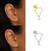 Diamond Fringed Chain Flat Head Thread Piercing Ear Bone Nails Female Personality Earrings