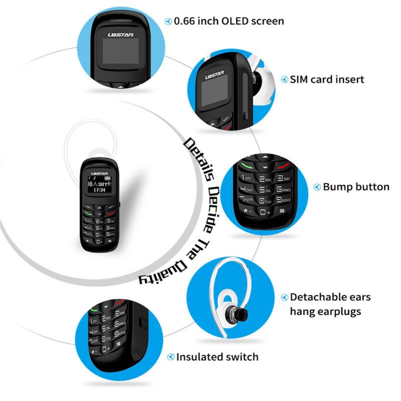 L8Star BM70 Mini-Mobiltelefon Bluetooth-kompatibles Handy Kabelloses Headset Handy-Dialer Gtstar