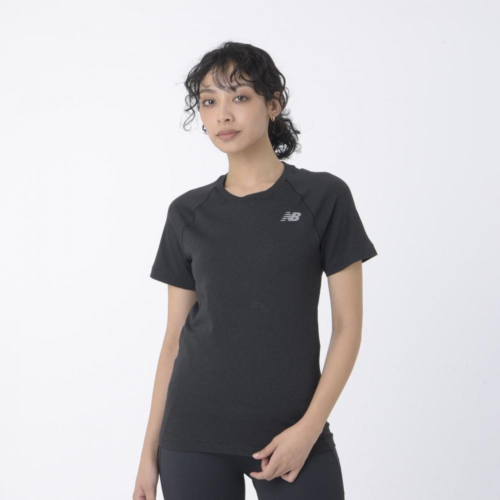 

Футболка New Balance Knitted Slim с коротким рукавом, цвет черный, меланжевый, WT41123 BKH S