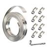 Hose Clamps 304 Stainless Steel 3.5/10m Hole Tape Metal + 8/16Pcs Attachment DIY Hose Clamp Set Adjustable Hose Clamp