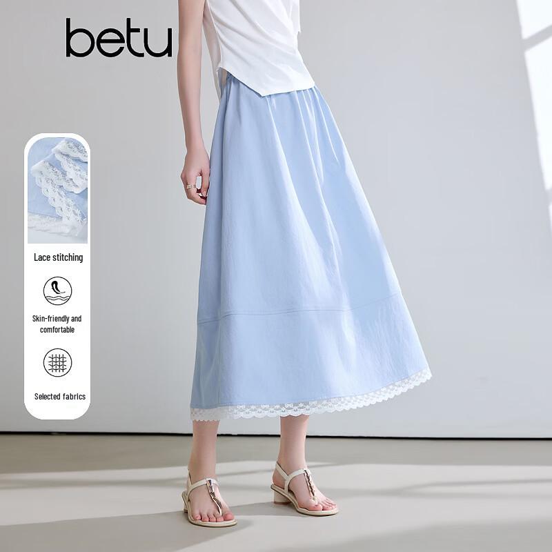 Betu Women s Sea Salt Blue Lace A-Line Skirt S