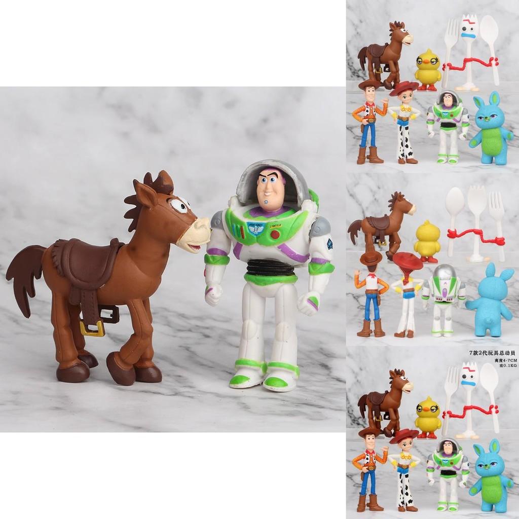 Toy Story Model Toys Buzz Woody Jess Forky Bunny Jessie Pvc Figurines 4-7cm Collectible