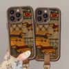 New Cartoon Brown Plaid Dachshund for Iphone11promax Apple 11 Protective Case 11 Mobile Phone Case
