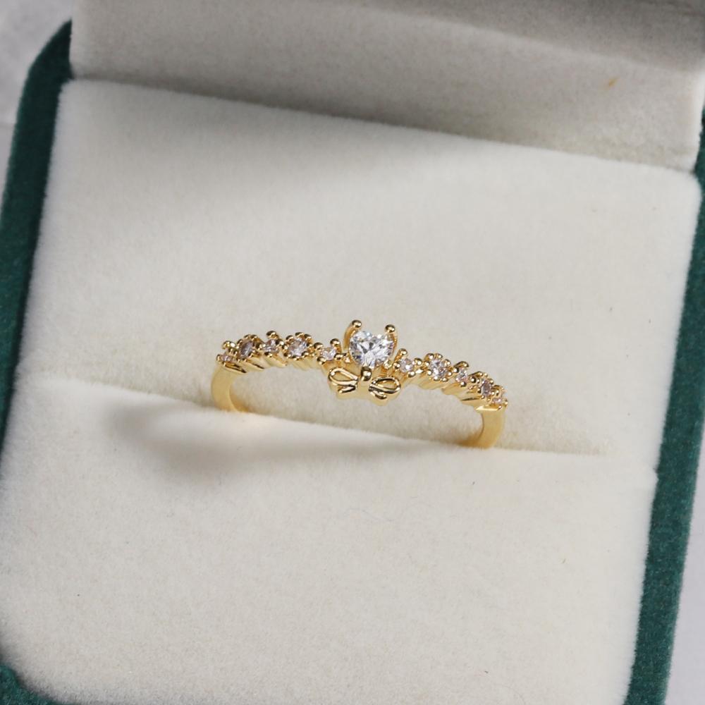 New Cute Colorful Zircon Flower Ring For Women Girl Fashion Vintage Zircon Adjustable Rings Jewelry Gift