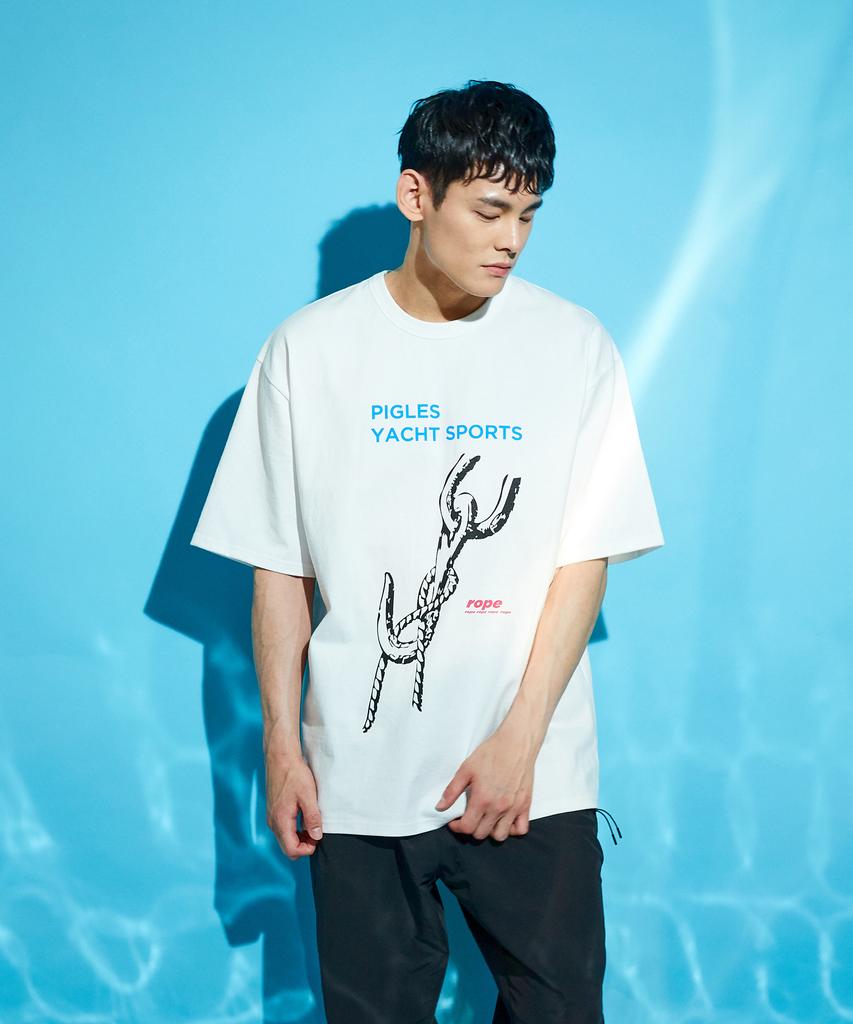 PIGLES Pgs Rope Motif Print T-Shirt (White)