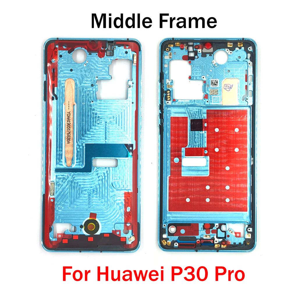 OG For Huawei P20 P30 P40 P50 P50E P60 P70 Pro Plus Ultra Art Middle Frame Housing Front LCD Bezel Cover With Side Button