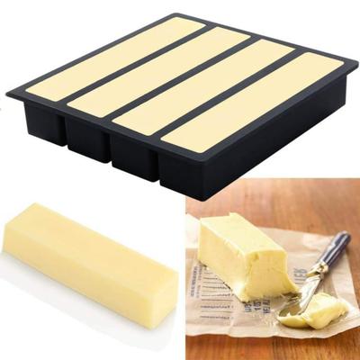 Silicone Ice Stick Tray 4 Cavities Food Grade Easy Release BPA Free Summer Refrigerator Long Ice Strip Butter Maker Press Mold Kitchen Supplies