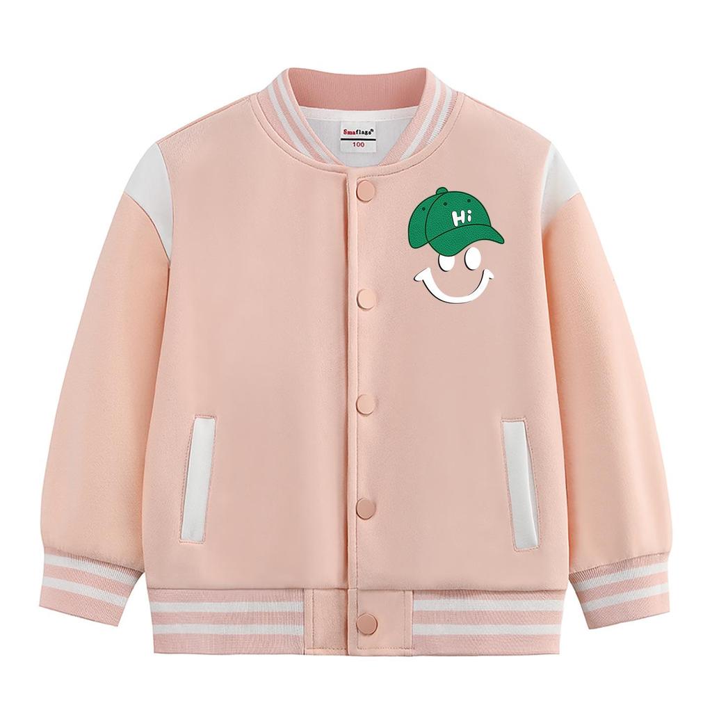 2026 Boys' Korean Style Velvet Baseball Jacket - Autumn/Winter Casual Top