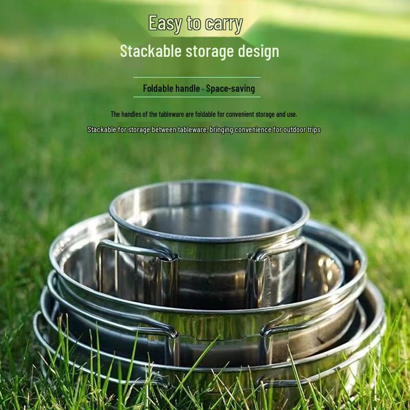 CMAOS 5-Piece Portable Stainless Steel Outdoor Cookware Set
