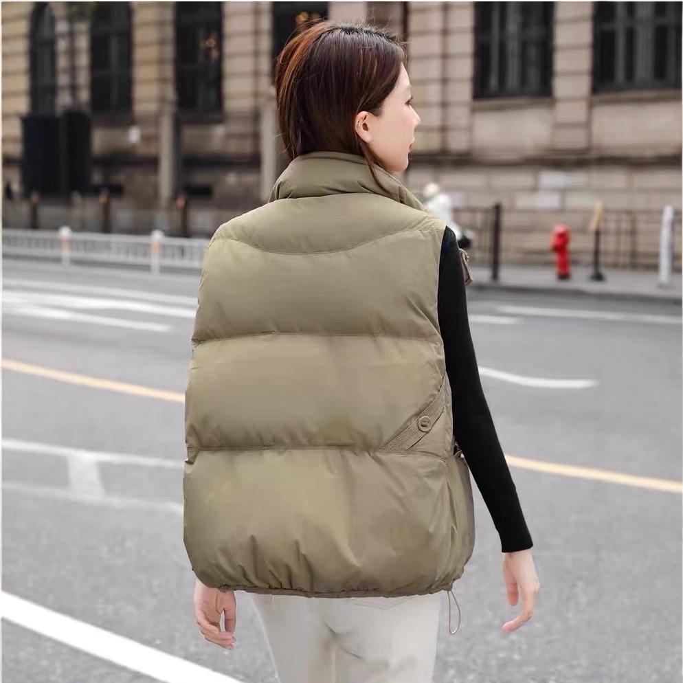 Autumn and winter new down jacket vest women wear vest stand-up collar popular vest vest vest white duck down jacket