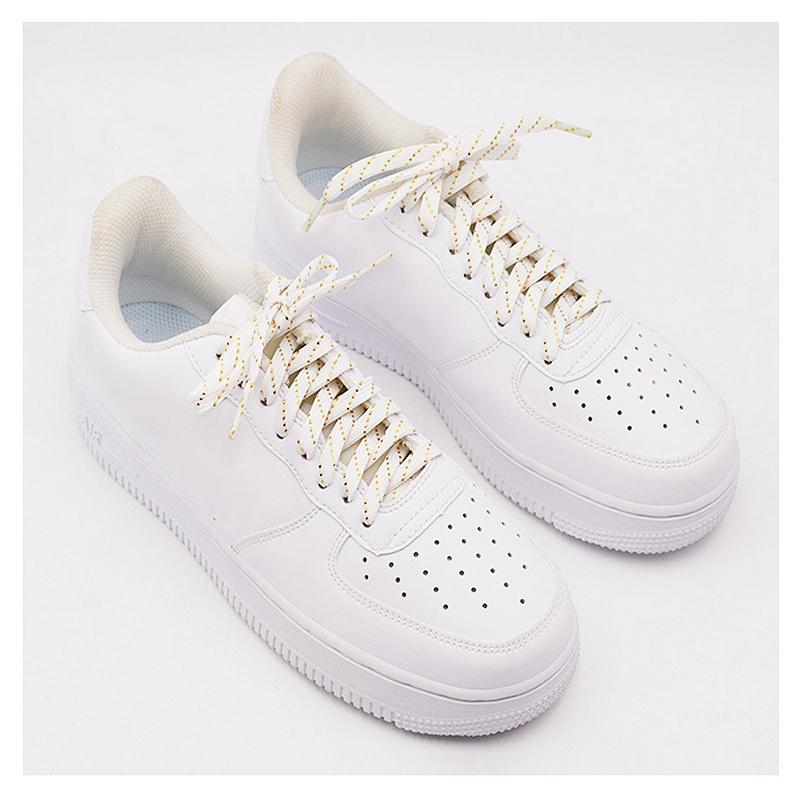 1Pair Luxury Gold wire Flat Shoelaces Sneakers Casual Shoe laces 7mm Wide Rope Shoelace Shoes Accessories 60/100/120/140/160CM