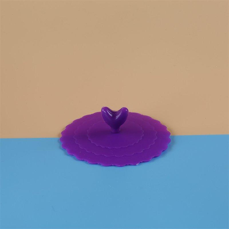 Wave Heart-shaped Spatula Spoon Silicone Cup Lid Heart-shaped Cup Lid Food-grade Silicone Dust-proof Lid