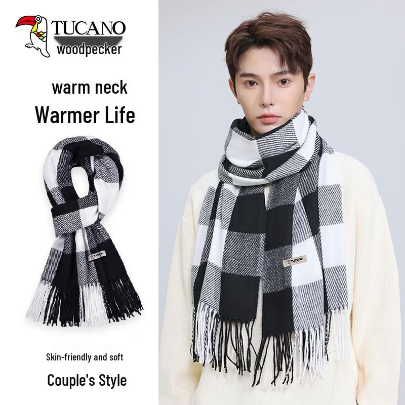 Woodpecker Unisex Autumn Winter Plaid Scarf