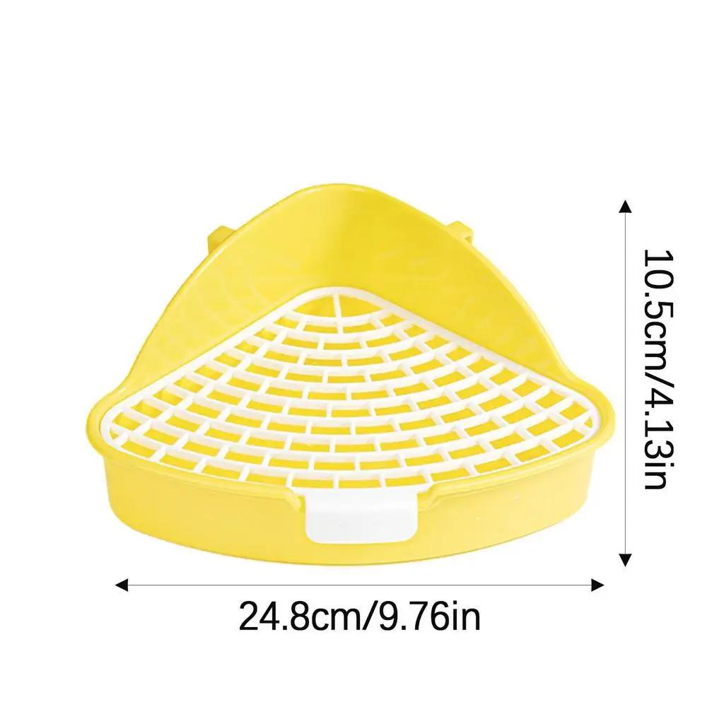 

Nice Triangle Animal Pet Cat Rat Rabbit Pee Potty Trainer Litter Tray Toilet Corner For Small Pet Guinea Pig Toilet Litter Box жёлтый