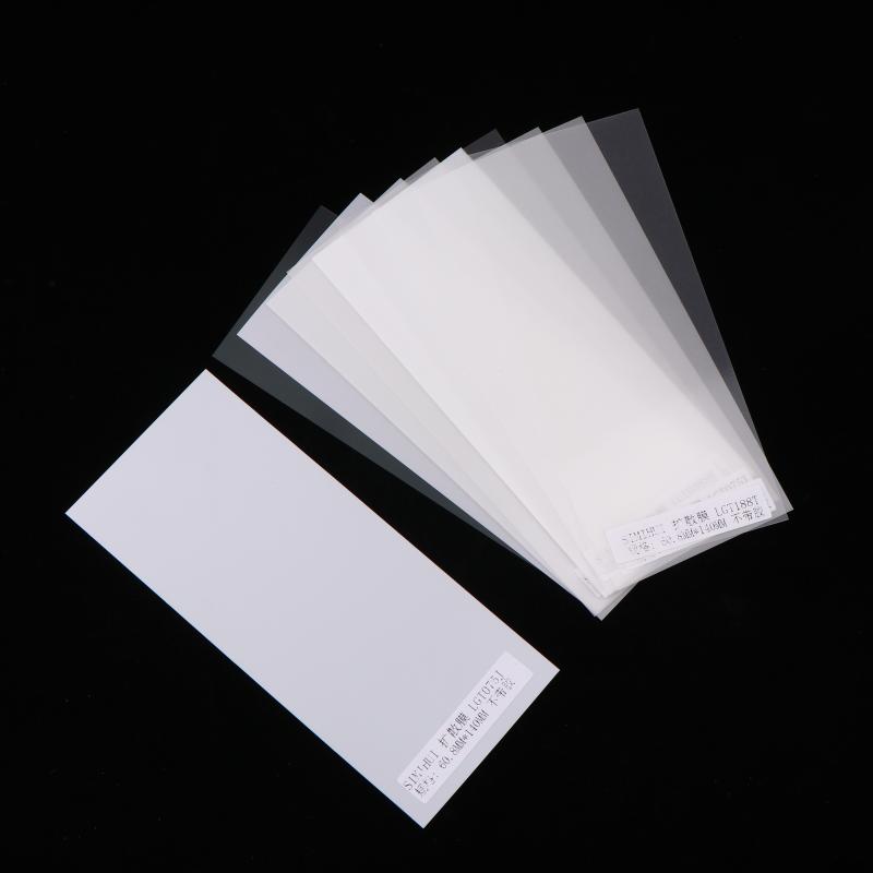 10 stk/sett Diffusjons-/Refleksjonsfilm Drakt LED-lys Diffusjonsfilm Boksbelysning Bakgrunnslys Homogeniserende Film PET Lyslederplate