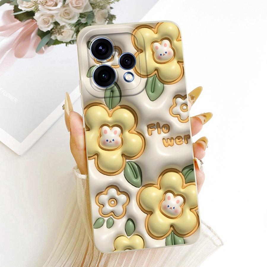 For OPPO Reno 15C Cover Cute Floral Cartoons Painted Phone Case Silicone Soft Fundas Shell for OPPO Reno15 F Reno 15Pro 15F Bags
