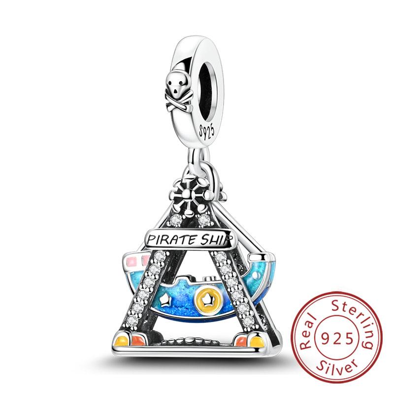 New Original Copper Charms Beads Pendant Owl Bow Round Simple Zircon Beads For Women Fine Jewelry Making