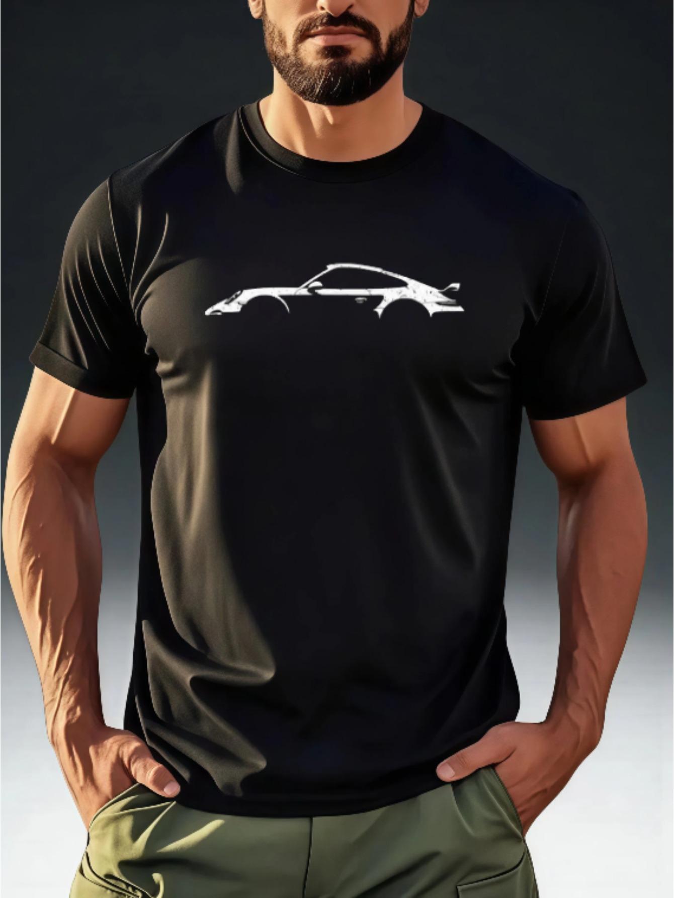 Men S Car Enthusiast Classic Sports Car Silhouette Print T-Shirt XXXXL