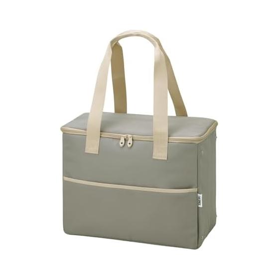 Thermos Insulated Shopping Bag 25L Greige 4 Layer Insulation Structure Foldable and Compact Box Type Large Capacity Model RFI-025 GG