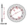 520 Rear Sprocket For Yamaha YFM350X Warrior TTR250 SR500 DT200 XT500 DT200R XT500 IT175 IT200 IT465 IT490 TT600R WR125 TT350