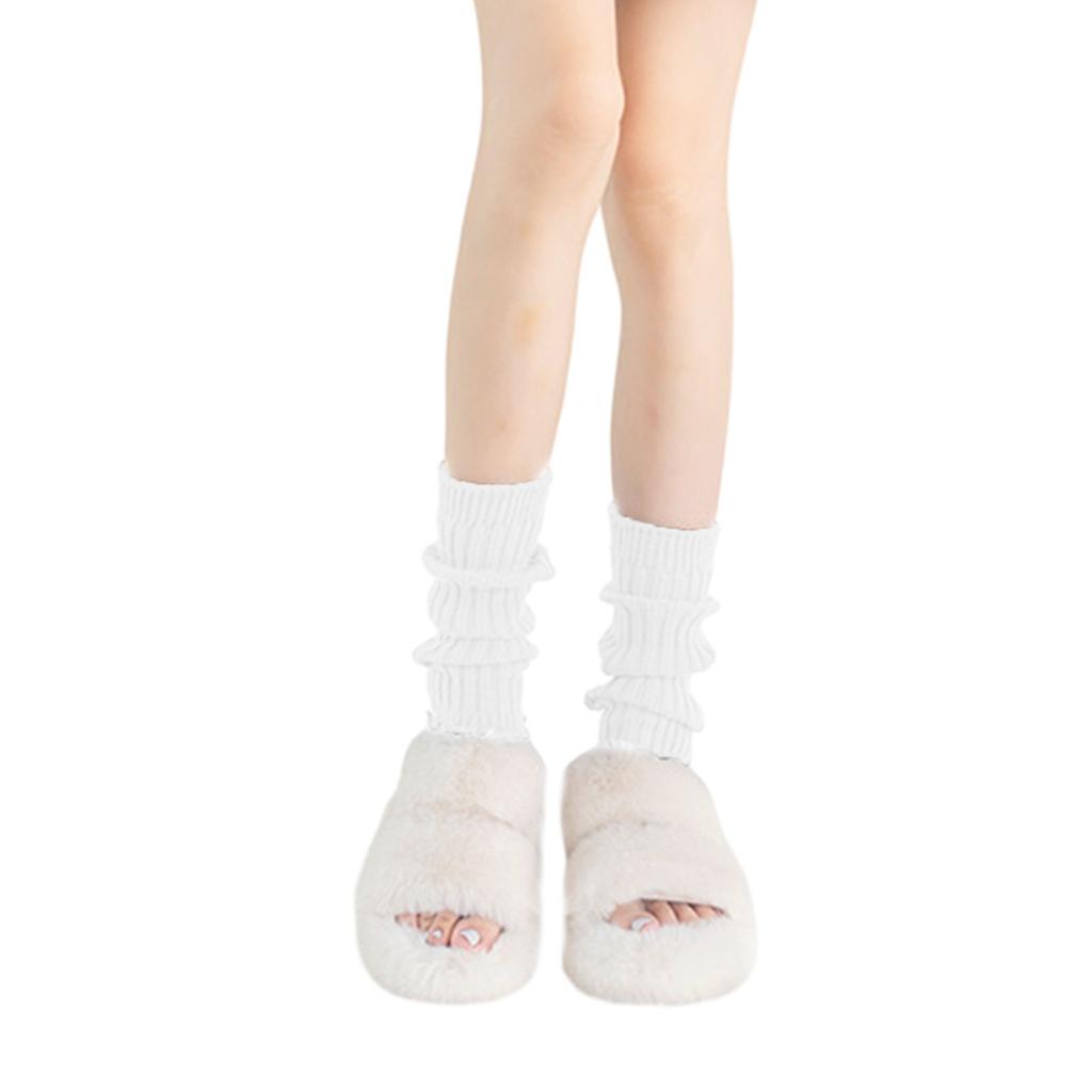 Women's Leg Warmer Fuzzy Knitted Leg Sleeve Winter Students Girls JK Foot Cover