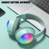 Foldable LED Gaming Headphone with Noise Canceling Bluetooth-compatible 5.4 Long Battery Life Auxiliary TF Card Support