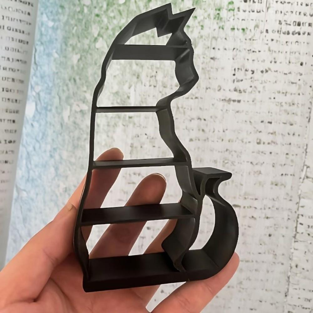 Scene Decoration Cat Mini Display Shelf Cat Shaped Dollhouses Layered Figurine Dollhouses