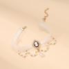Harajuku Bead Tassel Lace Bow Choker, Minimal Elegant Short Neck Collar