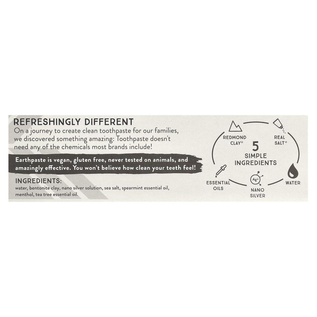 Earth Toothpaste, Mineral Toothpaste, Sugar Free, Spearmint, 113G(4Oz)