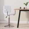 Vidaxl Bar Stool, White, Upholstered In Faux Leather