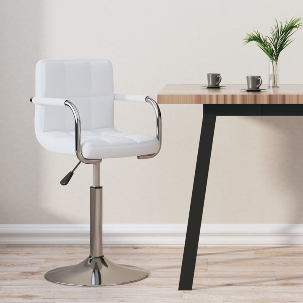 Bar Stool White Faux Leather