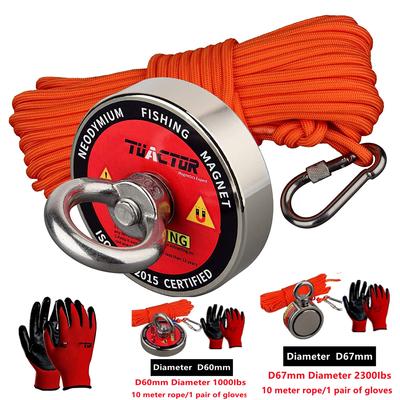 Rybářské magnety Silný navíjecí magnet s 10m odolným lanem pro magnetický rybolov a podvodní záchranný magnetický aport