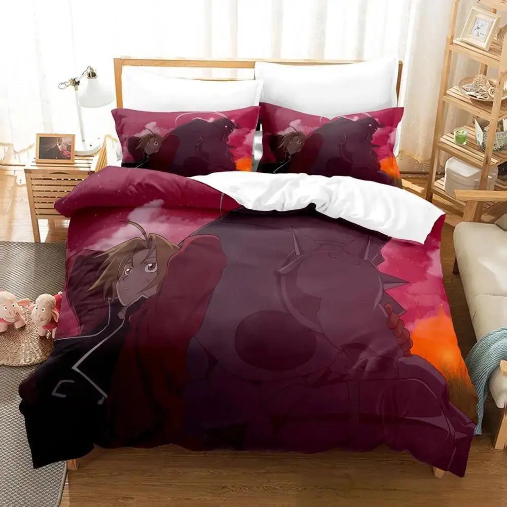 Fullmetal Alchemist Bedding Set Single Twin Full Queen King Size Bed Set Adult Kid Bedroom Duvet Cover Sets 3D Print  Bed