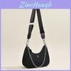 Bolsa de Corrente Preta Clássica Para Mulheres Elegante Bolsa de Ombro Hobo Com Nylon Impermeável