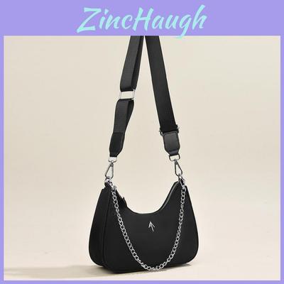 Classic Black Chain Bag For Women Stylish Hobo Shoulder Handbag With Waterproof Nylon