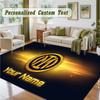 Crystal Velvet Square Rug Custom NameInter Milan Pattern Non Slip Home Floor Decor Rug