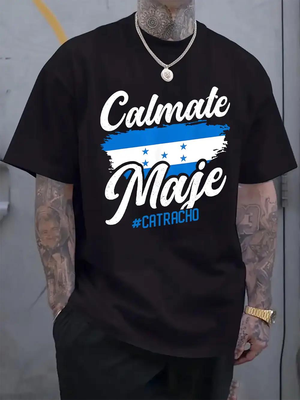 

Calmate Maie Graphic Tee - Casual Crew Neck Short Sleeve T-shirt with Blue & White Stripes XXL