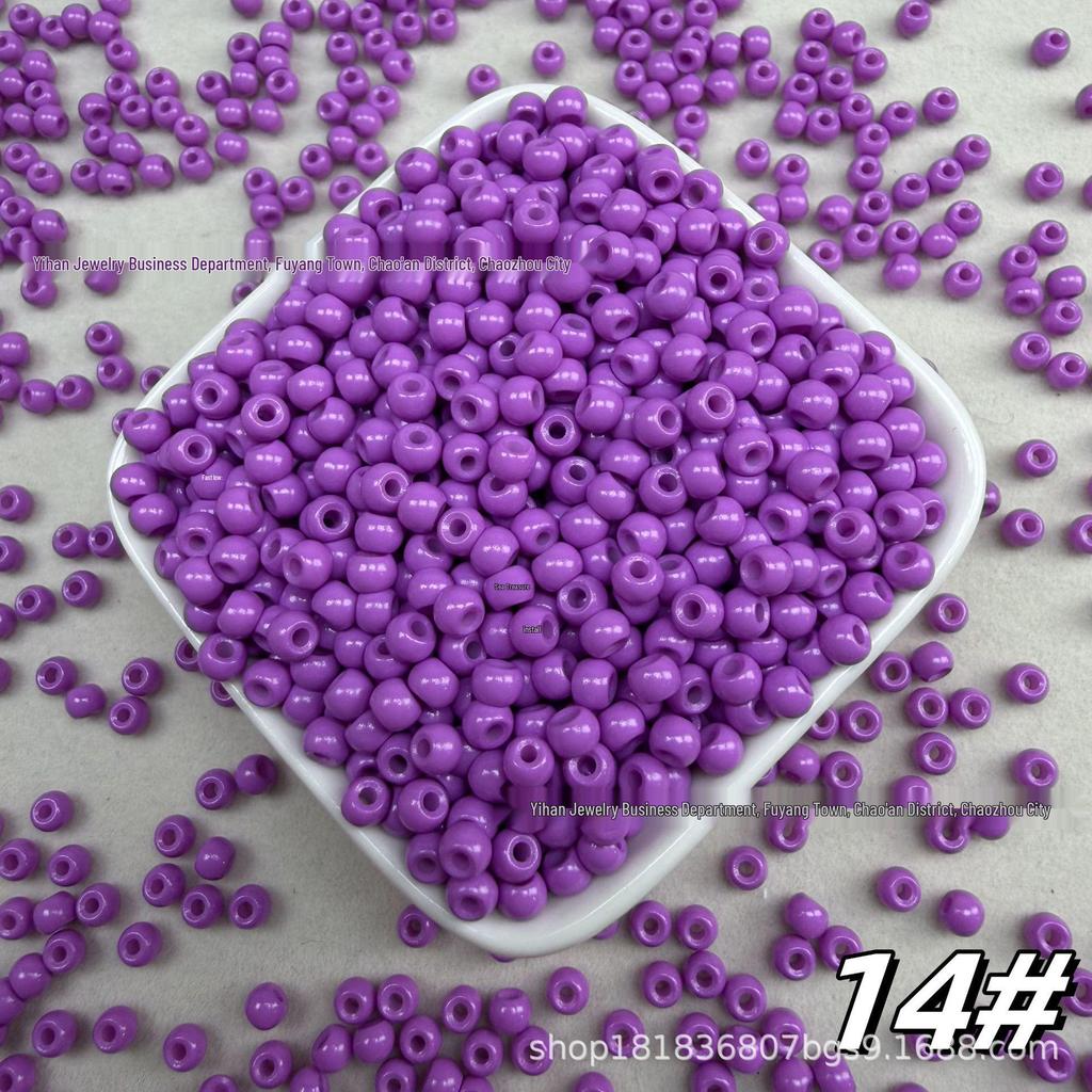 4mm Solid Color Glass Rice Beads for DIY Hairpins, Jewelry, and Embroidery Accessories