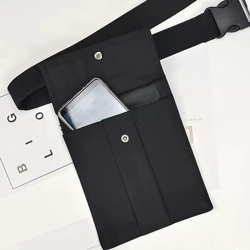 Techwear Style Adjustable Wide Belt With Phone Pocket Woman Outdoor Casual Decorative Waist Belt Bag