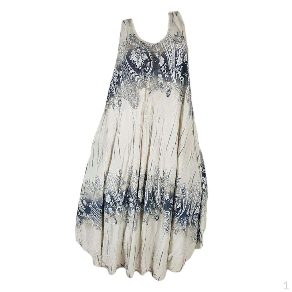 

Свободное платье-рубашка без рукавов с принтом в стиле бохо